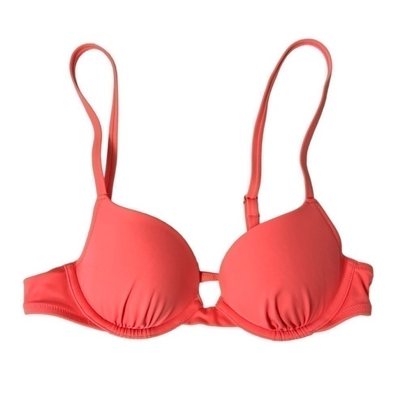 Victoria Secret Bathing Suit Top 34A Coral Pink Beach Top Swim - Picture 1 of 3